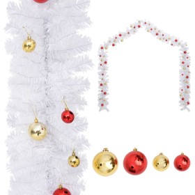 Guirnalda de Navidad decorada con bolas blanco 10 m de vidaXL, Adornos festivos - Ref: Foro24-340735, Precio: 62,51 €, Descue...