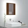 Armario de baño con espejo LED madera marrón roble 40x12x45 cm de vidaXL, Tocadores de baño - Ref: Foro24-822835, Precio: 37,...