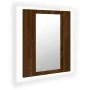 Armario de baño con espejo LED madera marrón roble 40x12x45 cm de vidaXL, Tocadores de baño - Ref: Foro24-822835, Precio: 37,...