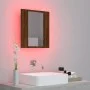 Armario de baño con espejo LED madera marrón roble 40x12x45 cm de vidaXL, Tocadores de baño - Ref: Foro24-822835, Precio: 37,...