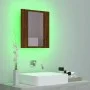 Armario de baño con espejo LED madera marrón roble 40x12x45 cm de vidaXL, Tocadores de baño - Ref: Foro24-822835, Precio: 37,...