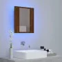 Armario de baño con espejo LED madera marrón roble 40x12x45 cm de vidaXL, Tocadores de baño - Ref: Foro24-822835, Precio: 37,...