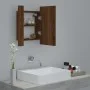 Armario de baño con espejo LED madera marrón roble 40x12x45 cm de vidaXL, Tocadores de baño - Ref: Foro24-822835, Precio: 37,...