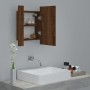 Armario de baño con espejo LED madera marrón roble 40x12x45 cm de vidaXL, Tocadores de baño - Ref: Foro24-822835, Precio: 38,...