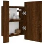 Armario de baño con espejo LED madera marrón roble 40x12x45 cm de vidaXL, Tocadores de baño - Ref: Foro24-822835, Precio: 37,...