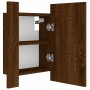 Armario de baño con espejo LED madera marrón roble 40x12x45 cm de vidaXL, Tocadores de baño - Ref: Foro24-822835, Precio: 38,...