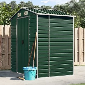 Cobertizo de jardín acero galvanizado verde 191x130x198 cm de vidaXL, Cobertizos - Ref: Foro24-3188231, Precio: 238,90 €, Des...