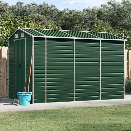 Cobertizo de jardín acero galvanizado verde 191x300x198 cm de vidaXL, Cobertizos - Ref: Foro24-3188233, Precio: 394,62 €, Des...