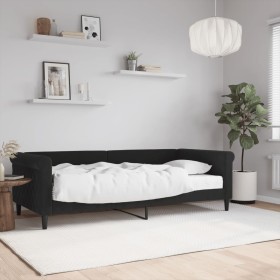 Sofá cama con colchón terciopelo negro 90x200 cm de vidaXL, Camas y somieres - Ref: Foro24-3197751, Precio: 315,94 €, Descuen...