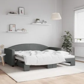 Sofá cama nido tela gris oscuro 90x190 cm de vidaXL, Camas y somieres - Ref: Foro24-3197199, Precio: 244,77 €, Descuento: %
