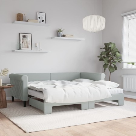 Sofá cama nido con colchón terciopelo gris claro 90x190 cm de vidaXL, Camas y somieres - Ref: Foro24-3197808, Precio: 422,67 ...