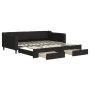 Trundle sofa bed with drawers black fabric 100x200 cm by vidaXL, Beds and slatted bases - Ref: Foro24-3197469, Price: 293,67 ...