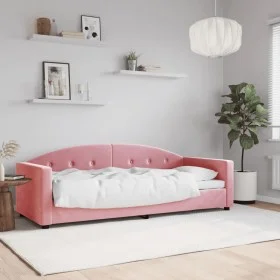 Pink velvet sofa bed 80x200 cm by vidaXL, Beds and slatted bases - Ref: Foro24-354132, Price: 182,30 €, Discount: %