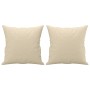 Sofá de 2 plazas con cojines tela color crema 140 cm en Sofás | Comprar online en Foru.es