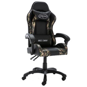 Silla gaming de cuero sintético negro y camuflaje en Sillas de oficina | Comprar online en Foru.es