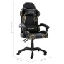 Silla gaming de cuero sintético negro y camuflaje en Sillas de oficina | Comprar online en Foru.es