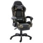 Silla gaming con reposapiés cuero sintético negro y camuflaje en Sillas de oficina | Comprar online en Foru.es