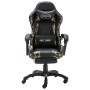 Silla gaming con reposapiés cuero sintético negro y camuflaje en Sillas de oficina | Comprar online en Foru.es