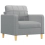 Sillón con taburete tela gris claro 60 cm en Sofás | Comprar online en Foru.es