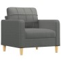 Sillón con taburete tela gris oscuro 60 cm en Sofás | Comprar online en Foru.es