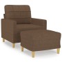 Sillón con taburete tela marrón 60 cm en Sofás | Comprar online en Foru.es