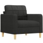 Sillón con taburete tela negro 60 cm en Sofás | Comprar online en Foru.es