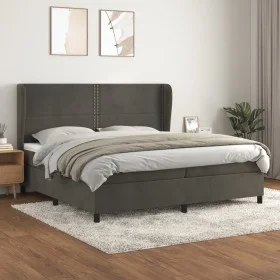 Box spring bed with dark gray velvet mattress 200x200 cm by vidaXL, Beds and slatted bases - Ref: Foro24-3129172, Price: 604,...