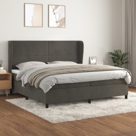 Cama box spring con colchón terciopelo gris oscuro 200x200 cm de vidaXL, Camas y somieres - Ref: Foro24-3129172, Precio: 610,...