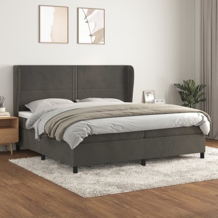 Cama box spring con colchón terciopelo gris oscuro 200x200 cm de vidaXL, Camas y somieres - Ref: Foro24-3129172, Precio: 610,...