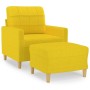 Sillón con taburete tela amarillo claro 60 cm en Sofás | Comprar online en Foru.es