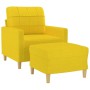 Sillón con taburete tela amarillo claro 60 cm en Sofás | Comprar online en Foru.es