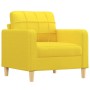 Sillón con taburete tela amarillo claro 60 cm en Sofás | Comprar online en Foru.es