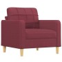 Sillón con taburete tela rojo tinto 60 cm en Sofás | Comprar online en Foru.es