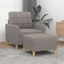 Sillón con taburete tela gris taupe 60 cm en Sofás | Comprar online en Foru.es