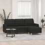 Sofá de 3 plazas con taburete de tela negro 180 cm en Sofás | Comprar online en Foru.es
