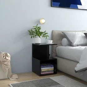 Mesita de noche madera contrachapada negro 35x35x55 cm de vidaXL, Mesitas de noche - Ref: Foro24-806348, Precio: 30,42 €, Des...