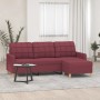Sofá de 3 plazas con taburete de tela rojo tinto 180 cm en Sofás | Comprar online en Foru.es