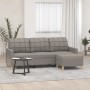Sofá de 3 plazas con taburete de tela gris taupe 180 cm en Sofás | Comprar online en Foru.es