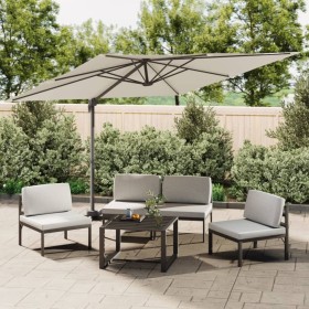 Sombrilla colgante con poste de aluminio blanco arena 400x300cm de vidaXL, Sombrillas - Ref: Foro24-319912, Precio: 207,37 €,...