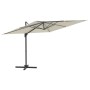 Sombrilla colgante con poste de aluminio blanco arena 400x300cm de vidaXL, Sombrillas - Ref: Foro24-319912, Precio: 207,37 €,...
