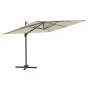Sombrilla colgante con poste de aluminio blanco arena 400x300cm de vidaXL, Sombrillas - Ref: Foro24-319912, Precio: 207,37 €,...