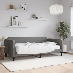 Sofá cama con colchón tela gris oscuro 100x200 cm de vidaXL, Camas y somieres - Ref: Foro24-3196804, Precio: 370,33 €, Descue...