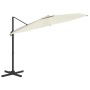 Sombrilla colgante con poste de aluminio blanco arena 400x300cm de vidaXL, Sombrillas - Ref: Foro24-319912, Precio: 207,37 €,...