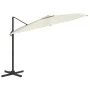 Sombrilla colgante con poste de aluminio blanco arena 400x300cm de vidaXL, Sombrillas - Ref: Foro24-319912, Precio: 207,37 €,...