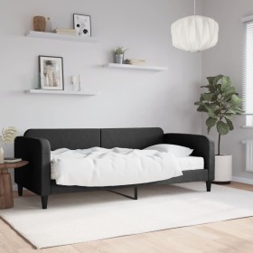 Sofá cama con colchón tela negro 90x200 cm de vidaXL, Camas y somieres - Ref: Foro24-3196800, Precio: 312,89 €, Descuento: %