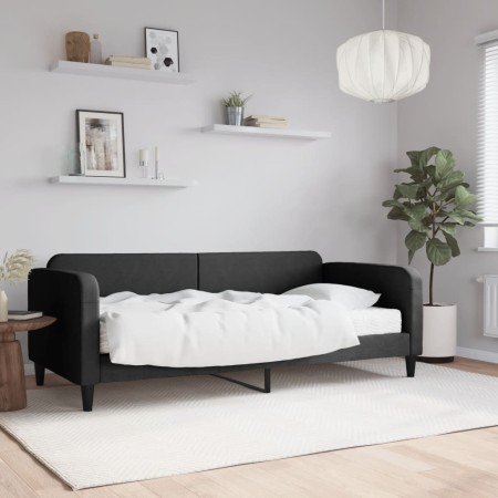 Sofá cama con colchón tela negro 90x200 cm de vidaXL, Camas y somieres - Ref: Foro24-3196800, Precio: 312,89 €, Descuento: %
