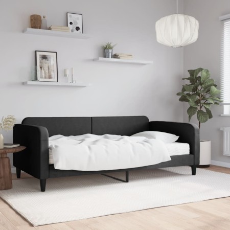 Sofá cama con colchón tela negro 100x200 cm de vidaXL, Camas y somieres - Ref: Foro24-3196805, Precio: 339,62 €, Descuento: %