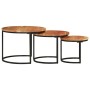 Mesas apilables 3 piezas madera maciza de acacia de vidaXL, Mesas de centro - Ref: Foro24-353900, Precio: 121,71 €, Descuento: %