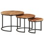 Mesas apilables 3 piezas madera maciza de acacia de vidaXL, Mesas de centro - Ref: Foro24-353900, Precio: 121,71 €, Descuento: %