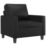 Sillón con taburete cuero sintético negro 60 cm en Sofás | Comprar online en Foru.es
